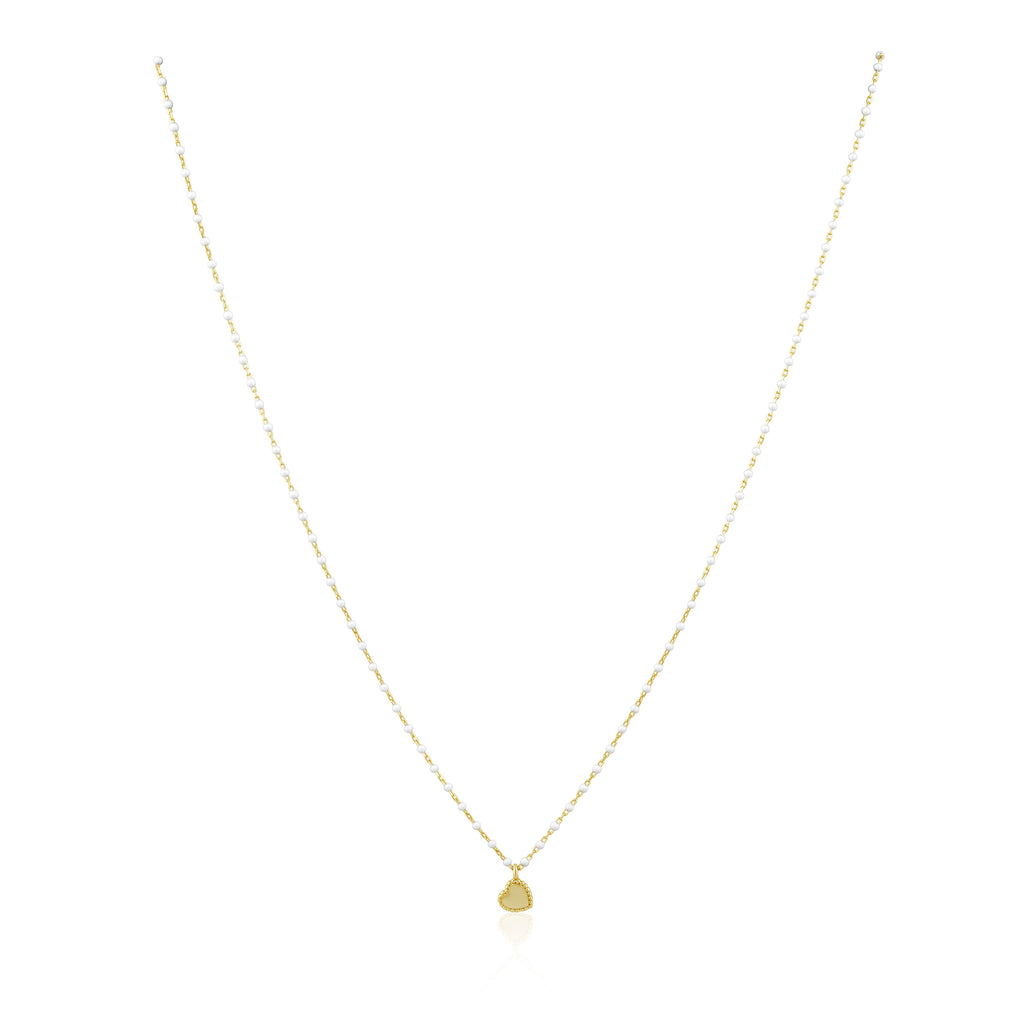 Elsa Mini Heart Necklace White