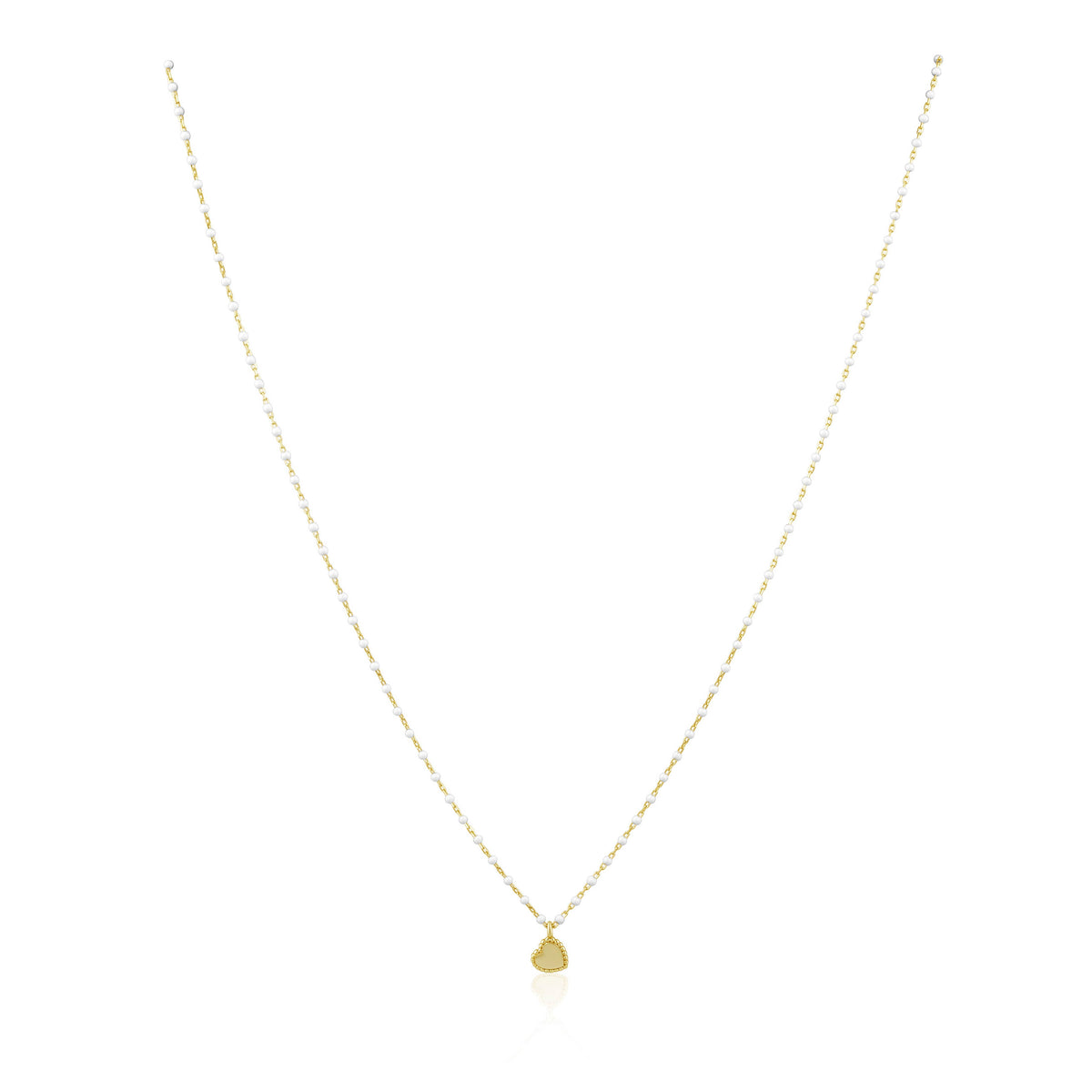 Elsa Mini Heart Necklace White