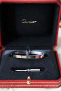 Designer WHITE GOLD LOVE BRACELET, MEDIUM MODEL, SIZE 18 (Pre-owned)