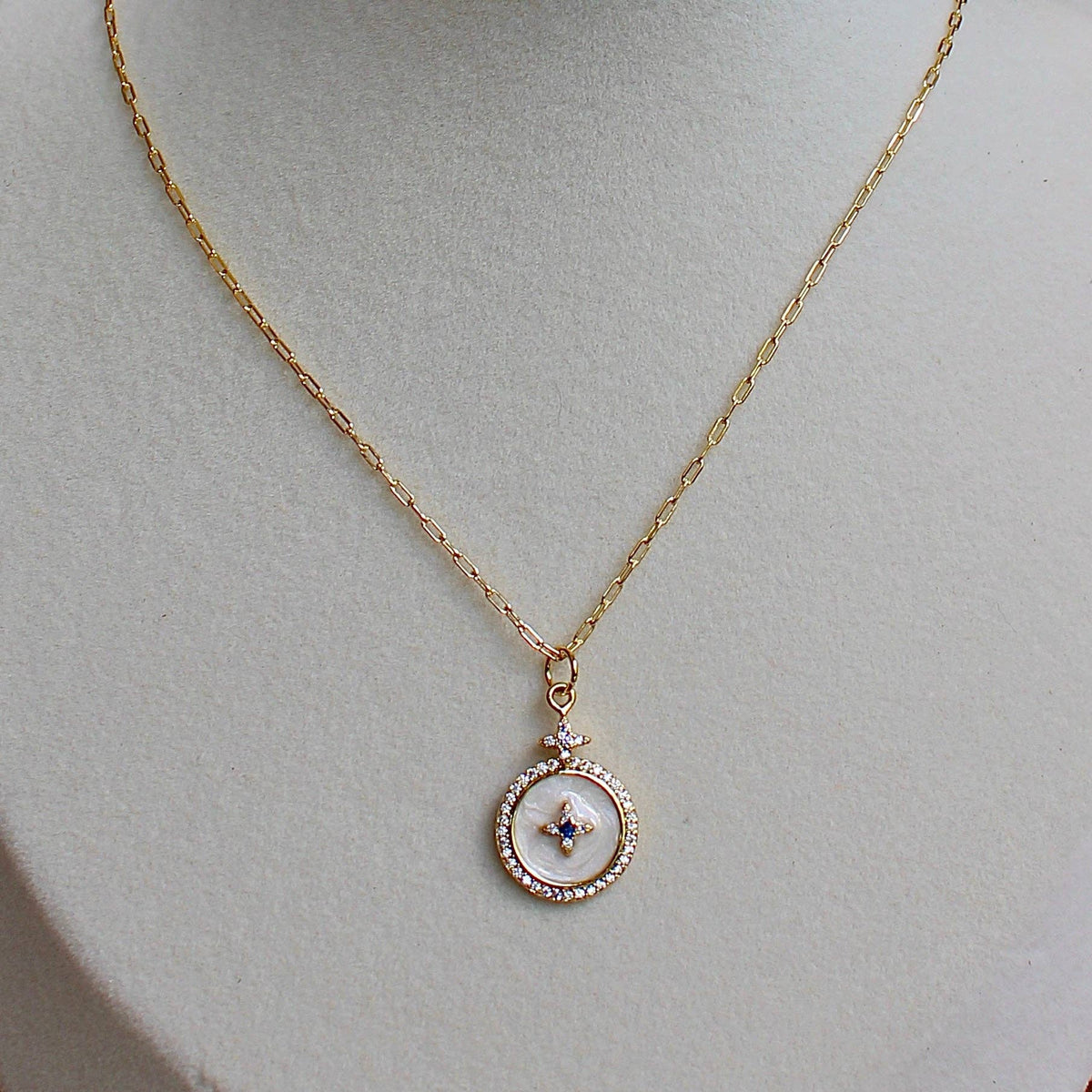 Pave Enamel North Star Pendant