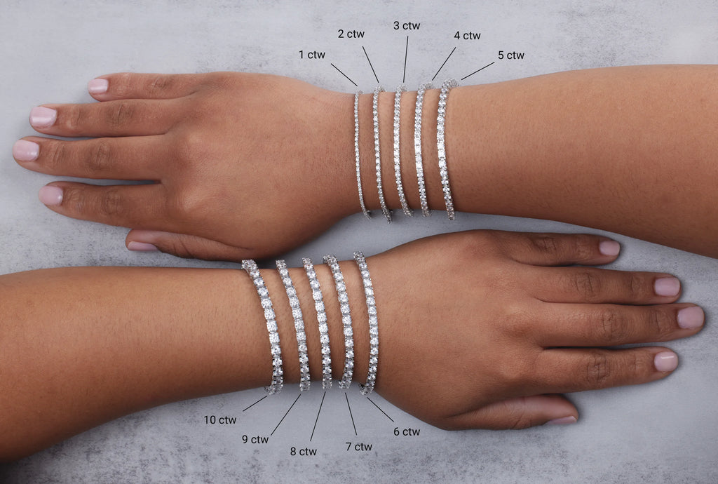5 CTW Lab-Grown Diamond Flexible Bangle 7" Bracelet (Made-to-Order)