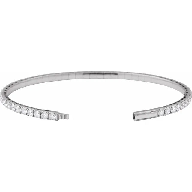 5 CTW Lab-Grown Diamond Flexible Bangle 7" Bracelet (Made-to-Order)