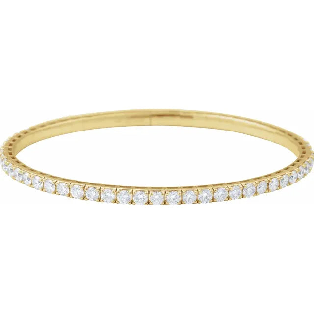 5 CTW Lab-Grown Diamond Flexible Bangle 7" Bracelet (Made-to-Order)