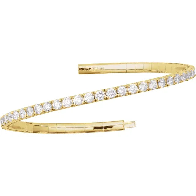 5 CTW Lab-Grown Diamond Flexible Bangle 7" Bracelet (Made-to-Order)