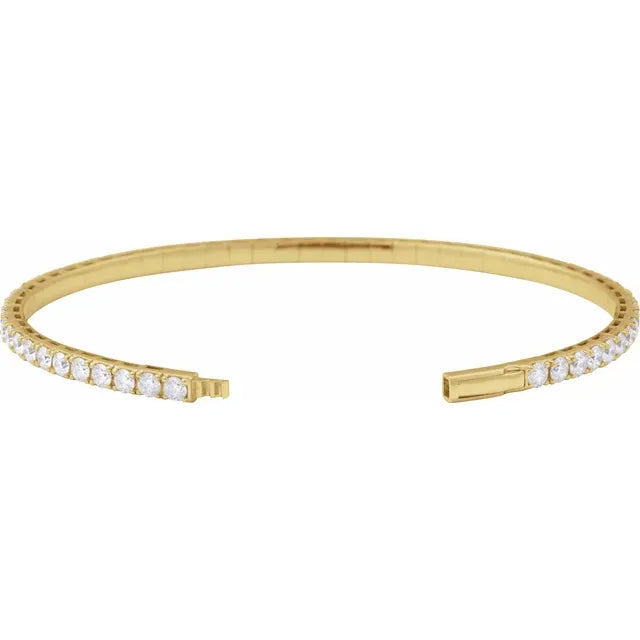 5 CTW Lab-Grown Diamond Flexible Bangle 7" Bracelet (Made-to-Order)